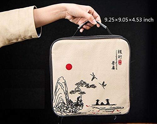 Chinese/Japanese Tea Set, Tea Sets for Women/Adults,Gongfu/Porcelain Tea Set,Tea tray and Filter Included,Suitable for Picnic and tTravel