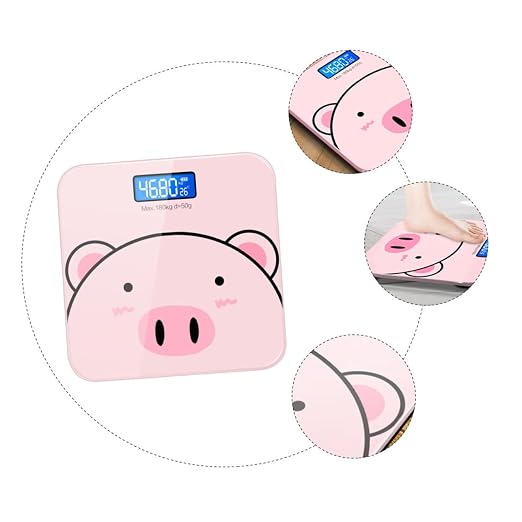 Baluue Cartoon Digital Body Weight Scale with USB Charging High Precision Measurement LCD Display with Switchable Units for Monitoring