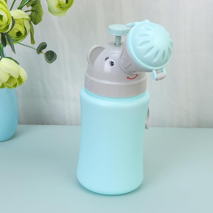 ARTIBETTER Creative Car Urinal Portable Urinal Bottle for Kids Boys Emergency Travel Potty Leakproof Cartoon Design 8.66X3.14X8.66In