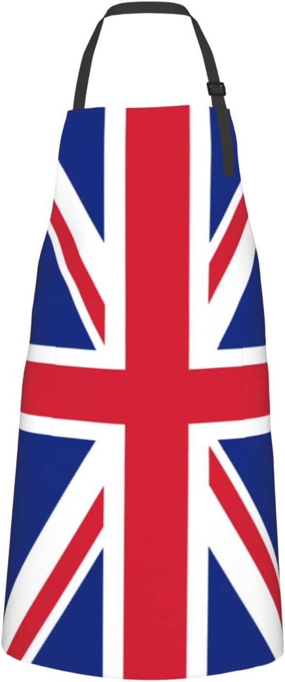 Cute Flag Kitchen Cooking Aprons for Women Men Adjustable Patriotic Flag Apron with 2 Pockets for Home Kitchen Garden