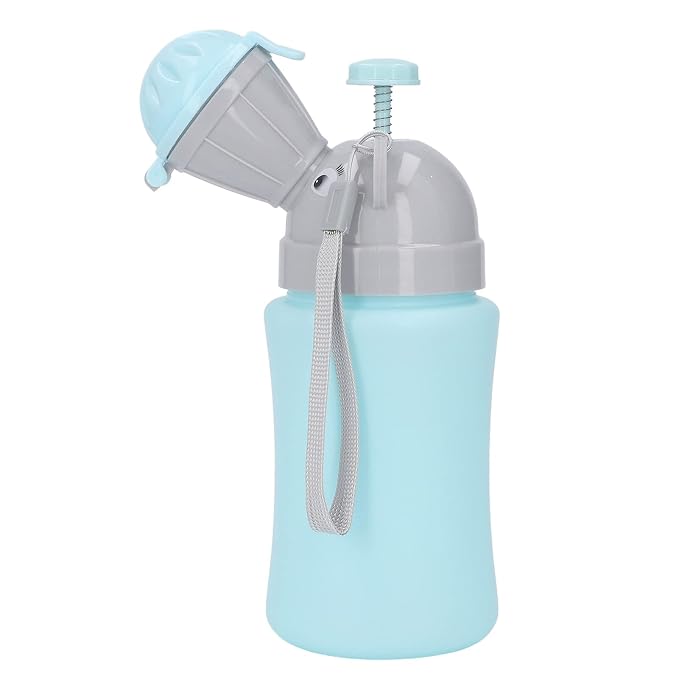 Asixxsix Toddler Urinal Cup, Leakproof Button Design Portable Potty for Boys, Car Potty with Silicone Rings Sealing for Travel Camping (Blue for Boy)