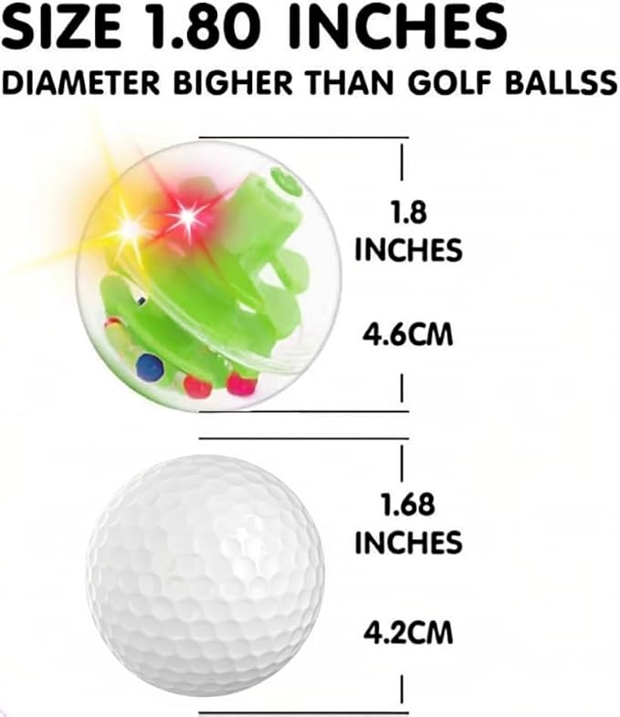 WEofferwhatYOUwant LED Activity Balls – 4 Motion-Activated Light-Up Rattle Balls for Toddler STEM Towers – 1.8" Sensory Toy for Kids - Permanently Enclosed 45 Hour Long Lasting Batteries