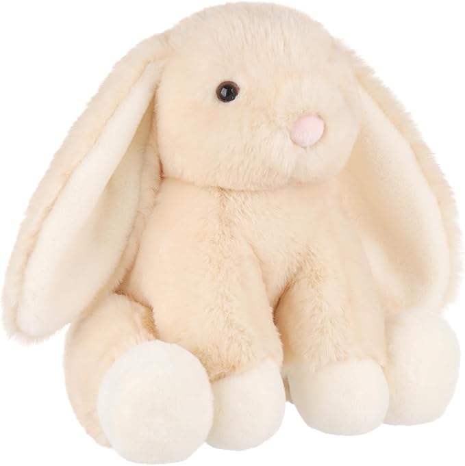 Apricot Lamb Colorful Bunny Plush Stuffed Animals for Kids, Soft Cute Plush Toys for Baby Girl and Boy, Fluffy Colorful Bunny Cream