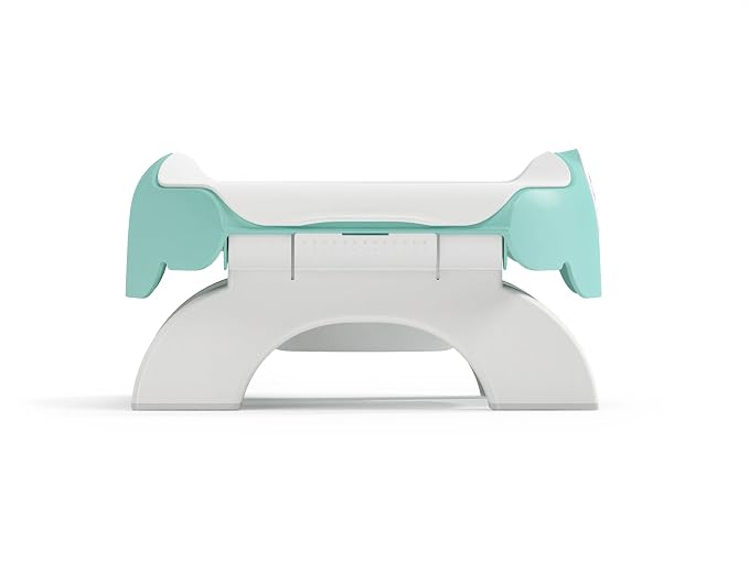 OKBABY On The Spot 3 in 1 Travel Potty Seat - Compact & Lightweight Design - Features Non-Slip Rubber Base - Removable Inner Bowl - Toilet Training Seat for Toddlers & Children, Turquoise