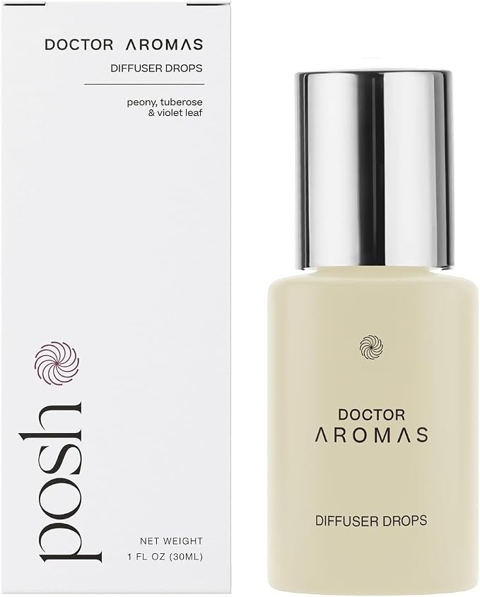 Doctor Aromas Premium Therapeutic Essential Oils Fragrance Scents Bottles Refills – Organic Aroma, Safe for Diffusers, Aromatherapy – Peony & Tuberose – 1 OZ (Posh, Pack of 1)