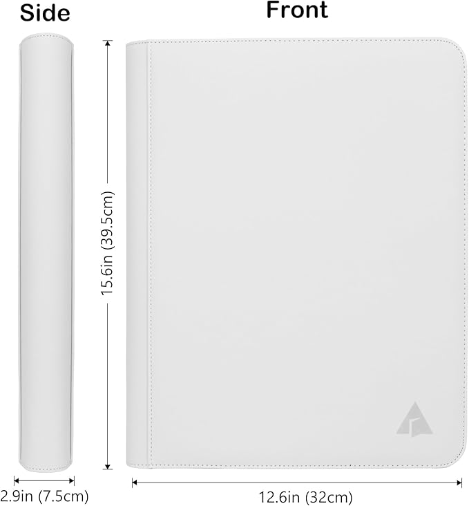 Top loader Binder, Holds 432 Top Loaders, 9 Pockets Top Loader Binder with Sleeves for Cards in 3'' x 4'' Top loaders -White