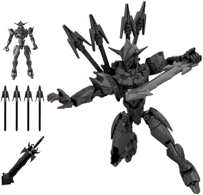 Fully Assembled T13 3D Printed Action Figure with Movable Joints & Interchangeable Weapons - 3D Printed Collectible Toy Ready-to-Play for Boys and Girls (Black)