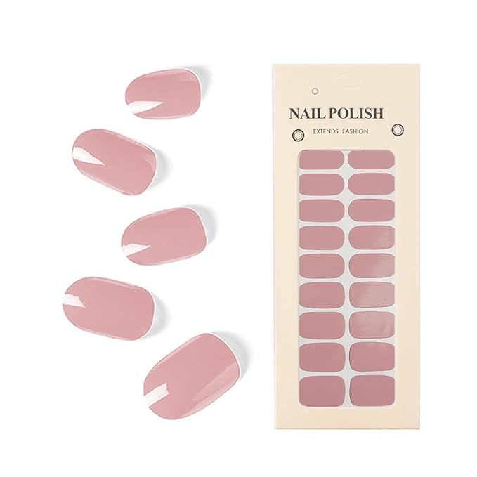 Nail Stickers 22 Pieces Full Wraps Nail Polish Strips, Self-Adhesive Gel Nail Art Decals for Women Girls（Purple）