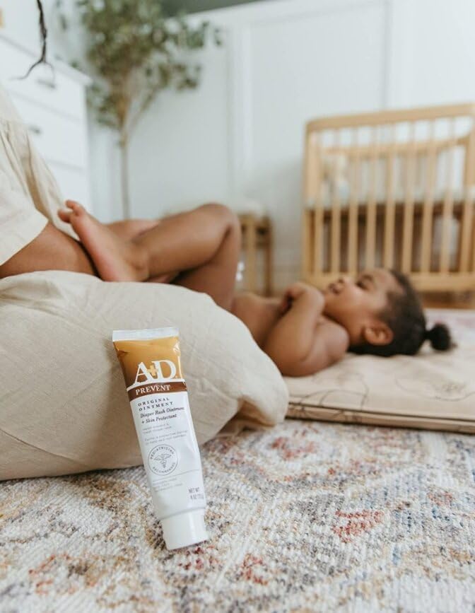 A+D Original Diaper Rash Ointment Prevents & Treats Diaper Rash, Moisturizing Skin Protectant with Vitamins A & D, Healing Skin-Ointment for Dry and Cracked Skin 4oz (Pack of 2)