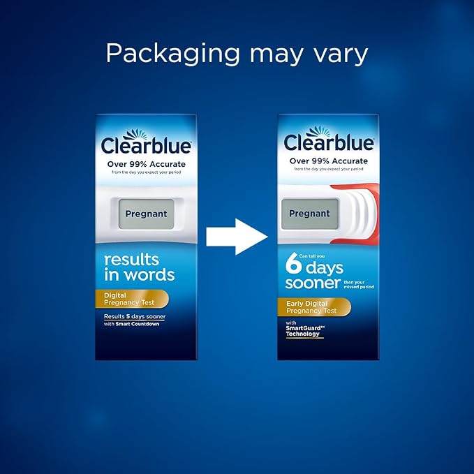 Clearblue Early Digital Pregnancy Test, Early Detection at Home Pregnancy Test, 5 Ct (Pack of 12)