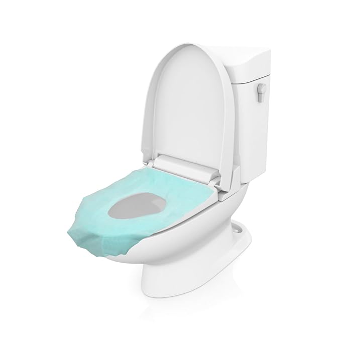 FAVOMOTO 10pcs Disposable Toilet Seat for Travel and Full Coverage Portable Toilet Training Mats for Hotels and Outdoor Use Convenient Storage and Easy Carrying