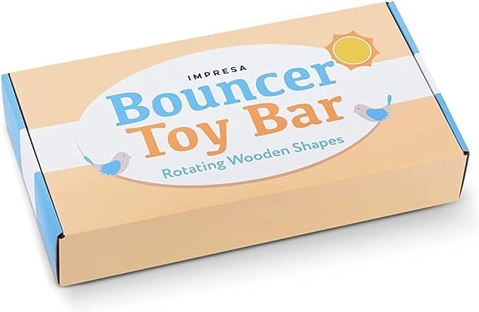 IMPRESA Wooden Toy Bar Compatible with BabyBjorn Bouncer - Medium, Bird Hand-Eye Play & Baby Mobile Attachment - Splinter-Free Wood & Toy Bar Wood