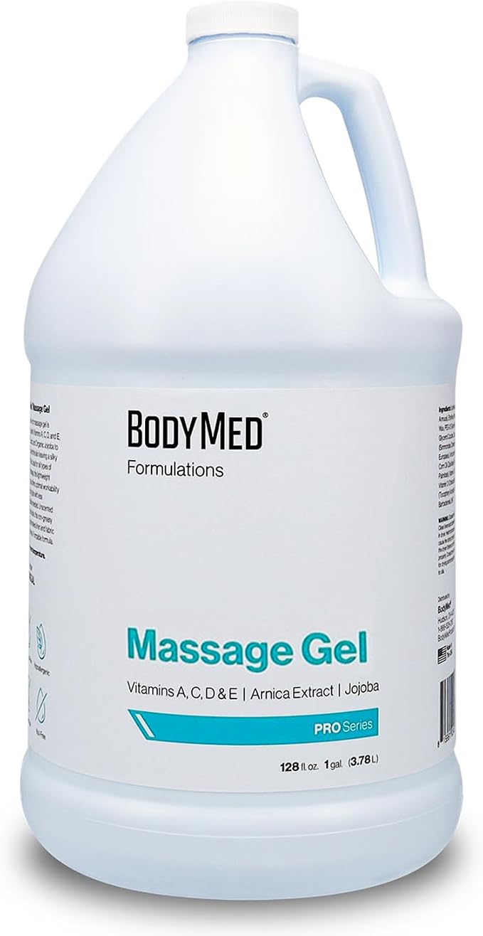 BodyMed Formulations Massage Gel, 1 gal. – Fragrance-Free, All-Natural Gel for Massage Therapy – Leaping Bunny Certified – with Arnica Extract & Jojoba – Non-Staining, & Paraben Free
