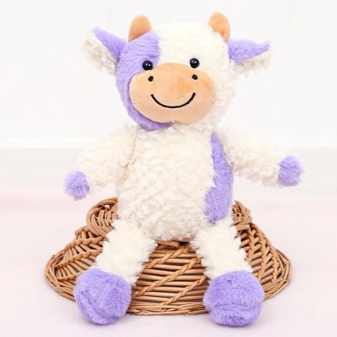 Cow Stuffed Animals Soft Plush Cute Cow Doll for Boys Girls 11.8in (zhangniu zise)