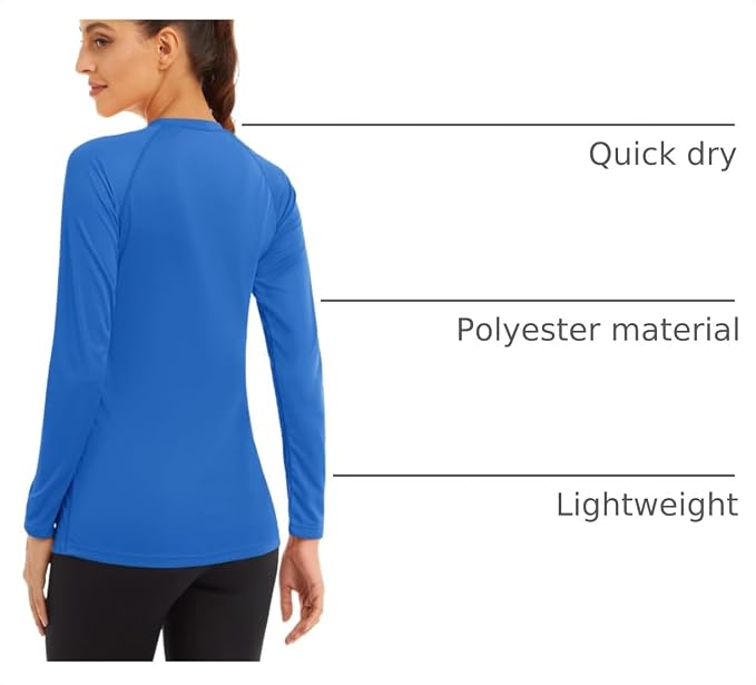MAGCOMSEN Women's Long Sleeve Shirts UPF 50+ Sun Protection Shirts for Hiking Fishing Workout Rash Guard