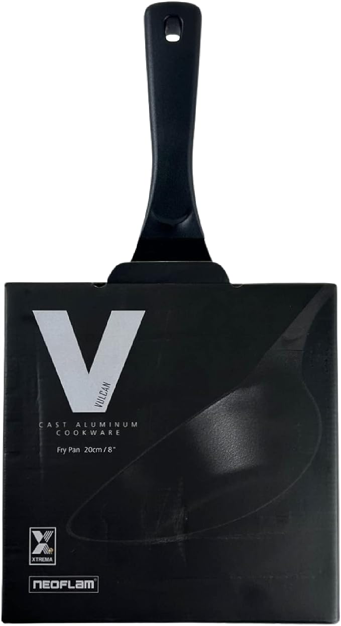 Vulcan Kitchen Nonstick 8-Inch All Black Profeesional Frying Wok Pan, Induction Compatible Cookware, Healthy Cooking Ceramic T-Coating Skillet, Flat Bottom Mini Stir Fry Pan, Made in Korea (20cm)
