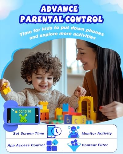 MOMILLA Kids Toys Phone for 3 4 5 6 7 Years Old, 3.97" Touchscreen Christmas Birthday Gifts, Toddler Toys Phone with Music Player Puzzle Games 16 GB Storage Alarm Kids Toys for Ages 3-12 Kids