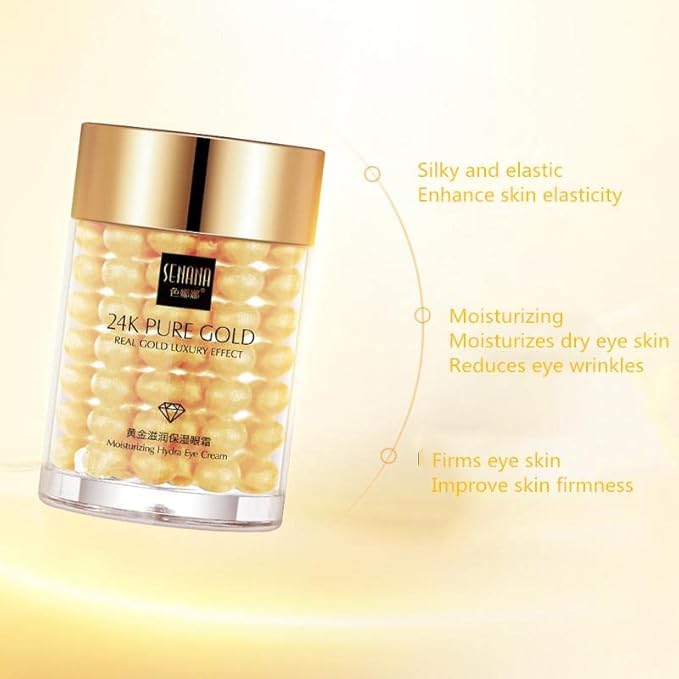24K Gold Eye Cream For Deep Hydrating, Anti-Aging Gold Eye Cream Eye Treatment Creams For Dark Circles And Puffiness,Moisturizing Gold Cream Lifting Eye SENANA (3 PACKS)