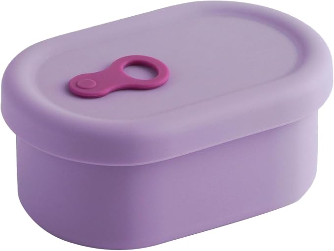 Korean Silicone Food Container, Steam Vent, Violet, 7 fl oz | Microwave & Freezer Safe, Leakproof, Airtight, Dishwasher Safe, BPA Free