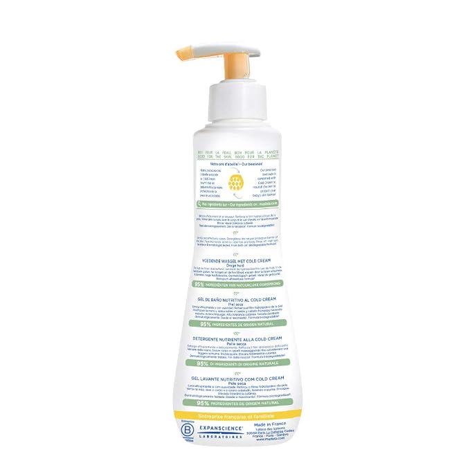 Mustela Baby Nourishing Cleansing Gel – Hair & Body Wash for Dry Skin - with Natural Avocado, Cold Cream & Beeswax - 10.14 fl. oz.