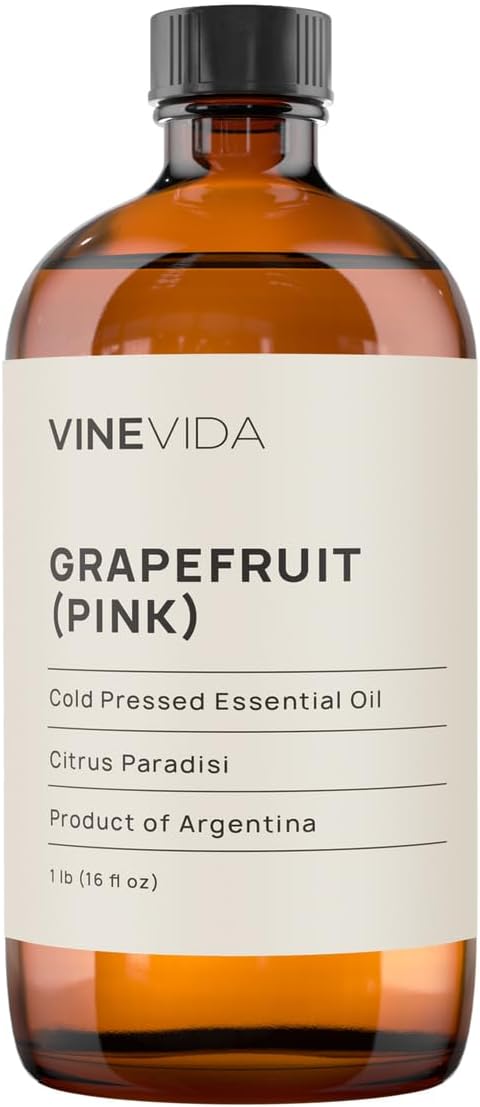 VINEVIDA [16oz] Pure Pink Grapefruit Essential Oil - Diffuser Aromatherapy | Soap Making and Oil for Candle Making