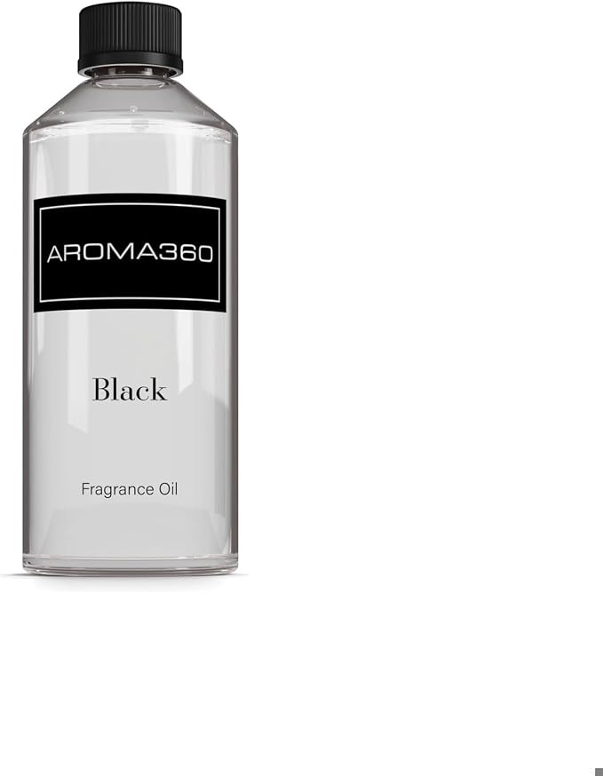 Aroma360 | Black Diffuser Oil Blend | Luxury Essential Aromatherapy Reed Diffuser | Sage, Tiaré Flower and Saffron | 16.9 fl oz 500mL
