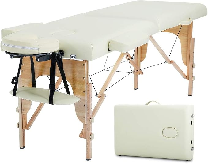 BestMassage Massage Bed Portable Massage Table 24 Inch Wide Lash Bed Height Adjustable 2 Folding Spa Table with Non-Woven Bag for Spa Footmassage Facial CareSpa Tattoo