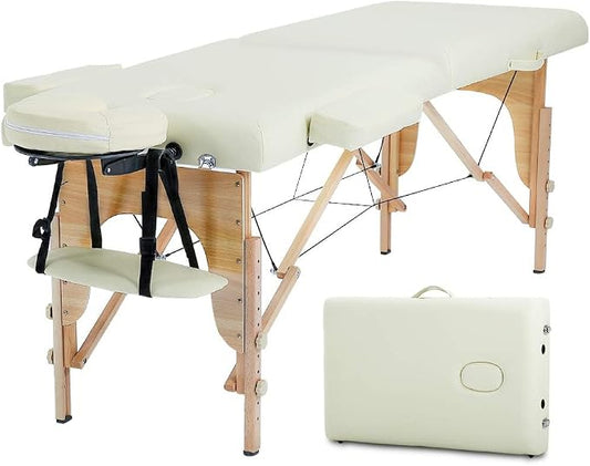 BestMassage Massage Bed Portable Massage Table 24 Inch Wide Lash Bed Height Adjustable 2 Folding Spa Table with Non-Woven Bag for Spa Footmassage Facial CareSpa Tattoo