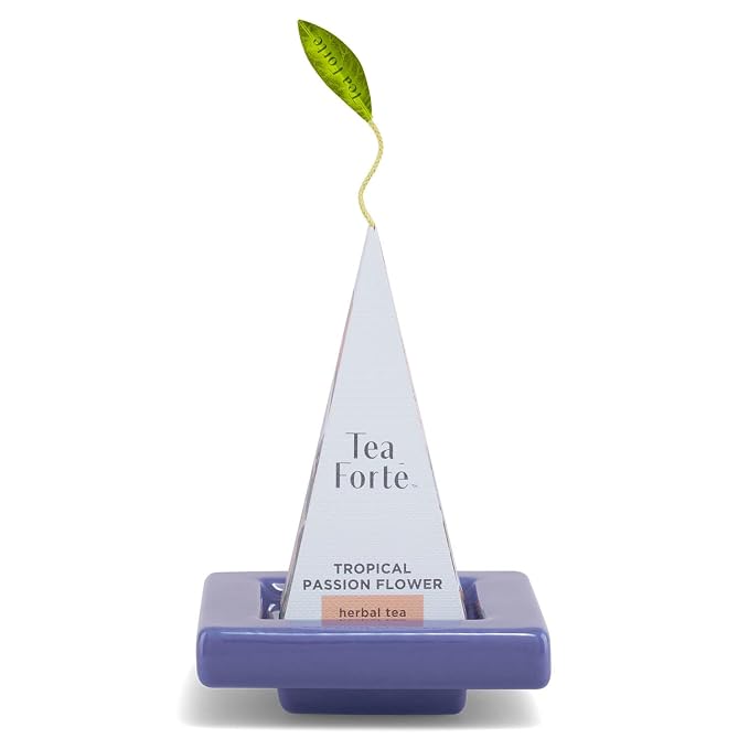 Tea Forte Gift Set with Cafe Cup, Tea Tray, Mini Presentation Box with 10 Handcrafted Pyramid Infuser Tea Bags, Demoiselle Tea