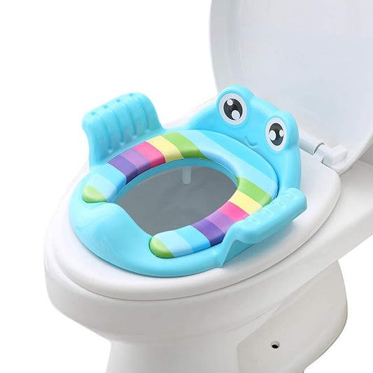 Keenso Baby Potty Trainer, Non-Slip Toilet Training Seat with Handles, Cartoon Shape Toddler Toilet Seat for Independent Urination, Portable for Travel