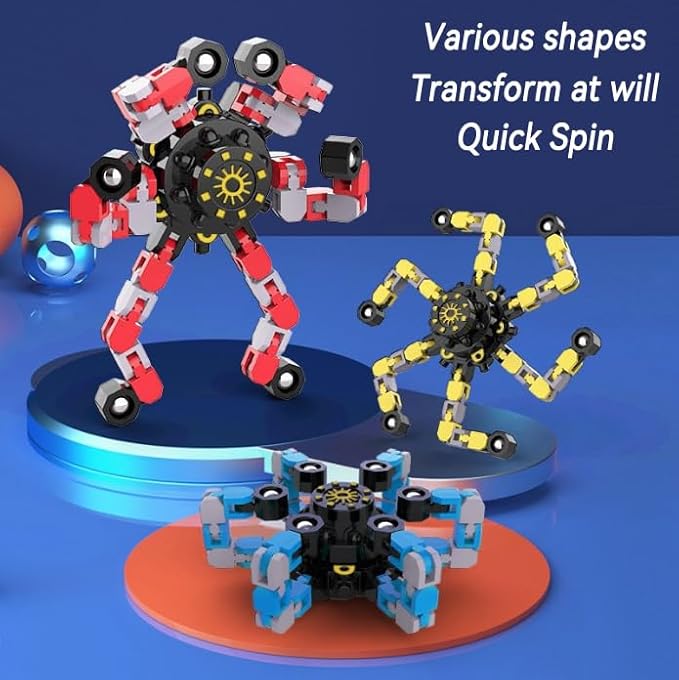 36pcs Transformable Fidget Spinners Children's Advanced Fidget Toys for Stress Relief Ideal Fidget Spinners for Sensory Toys for Boys and Girls with Autism，Party Favors