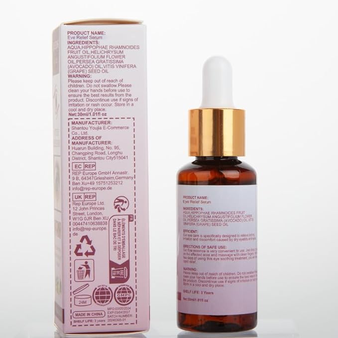 Styes Eye Relief Serum, 30ml Moisturize Blepharitis & Chalazion Remover, Gentle Under Eyelid Serum For Dark Circles, Puffiness.