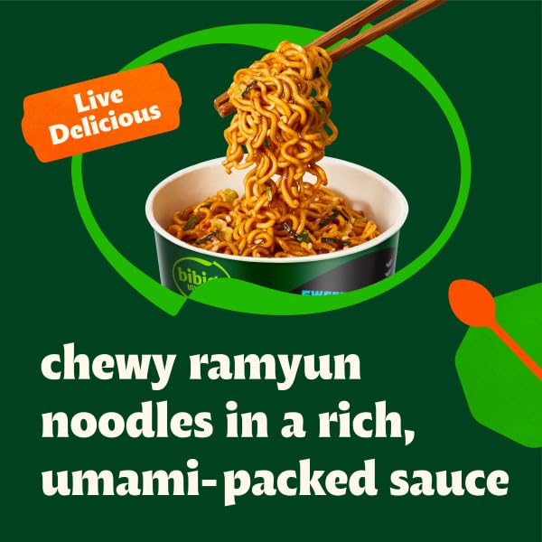 Bibigo Ramyun Ramen Noodles, Korean BBQ Sweet & Savory, 3.45 Ounce (Pack of 1)
