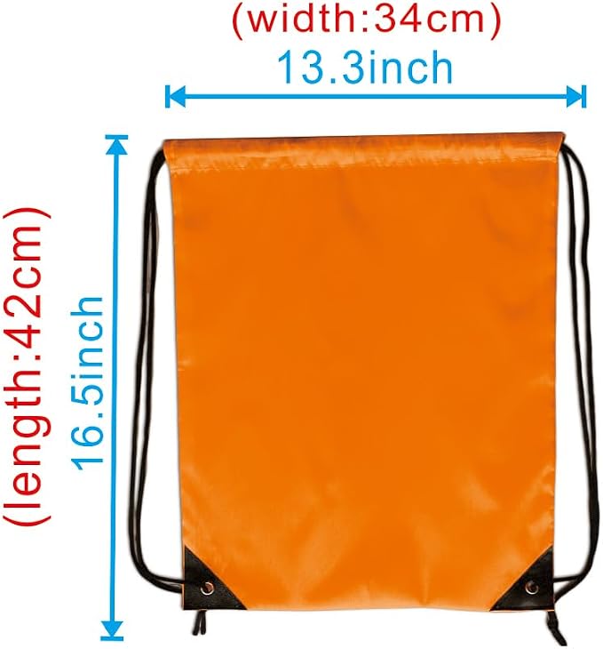 Drawstring Backpack Bulk 24Pcs Draw String Backpack Bags DIY Gym Sports Traveling Yoga Cinch Bag Sackpack Drawstring (orange)