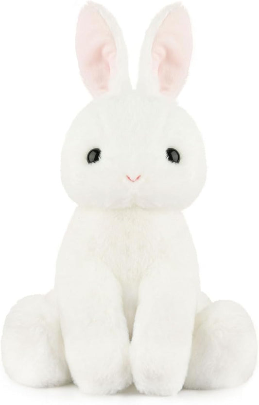 Rabbit Bunny Stuffed Animals Plush Toys with Pink Ears for Kids Girls Boys Girls Babies Birthday Easter Christmas Bedtime Gifts, Off White