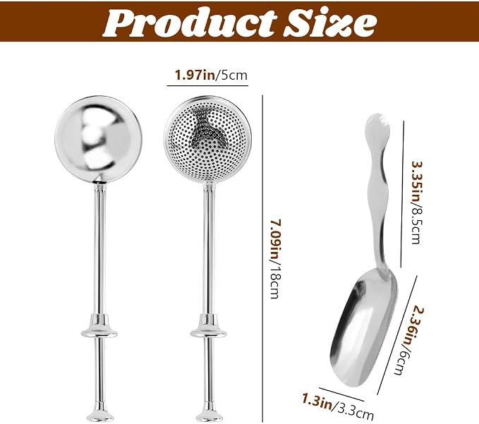 Tea Ball For Loose Leaf Tea, 2pcs Tea-Infuser With Spoon And Handle Stainless Steel Fine Mesh Ball Filter Snap Ball-Tea Strainer(3pcs)