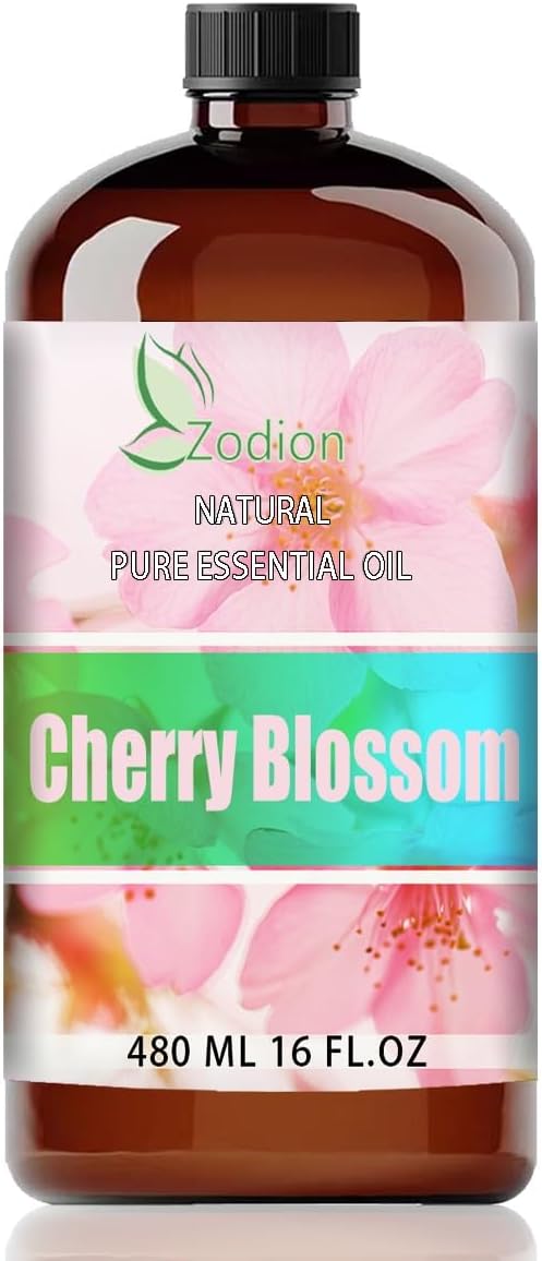 Cherry Blossom Essential Oil for Diffuser, 16 Fl Oz(480ml) | Candle Making, Soap Making, aroma, Strong Scent, Pure, Natural, Home Fragrance, Massage, Large Bottle