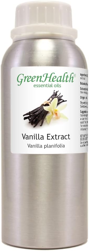 Vanilla Extract – 8 fl oz (237 ml) Aluminum Bottle w/Plug Cap – 100% Pure Essential Oil – GreenHealth