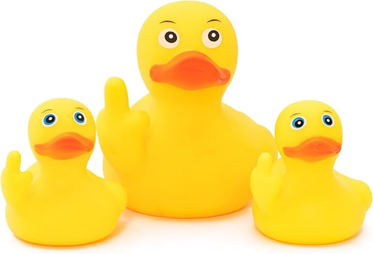wonuu 3pcs Rubber Duck Car Mid-Finger Duck Ornament Dashboard Decorations Bathroom Duck Rubber Ducky Funny