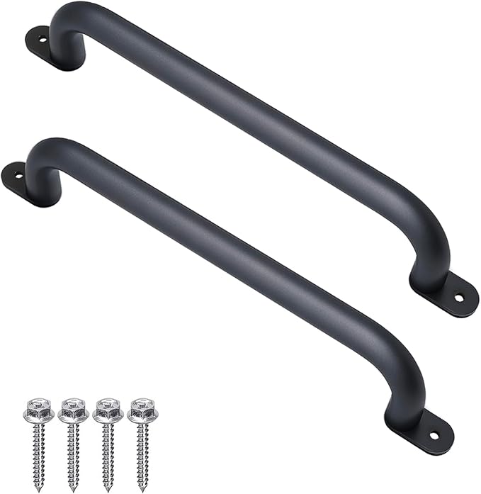 17 Inch Black Playground Accessories Safety Handles Set of 2 - Outdoor Metal Playset Handles, Swing Sets Grab Handle, Kids Safety Rail, Indoor Climbing Monkey Bar for Play Gym, Play Room