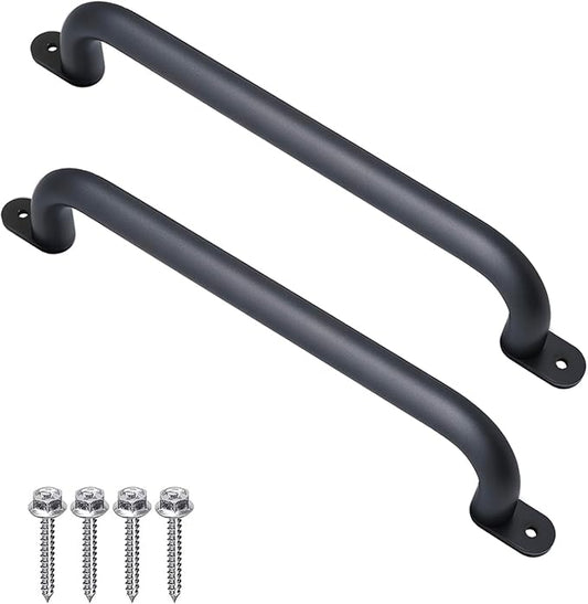 17 Inch Black Playground Accessories Safety Handles Set of 2 - Outdoor Metal Playset Handles, Swing Sets Grab Handle, Kids Safety Rail, Indoor Climbing Monkey Bar for Play Gym, Play Room