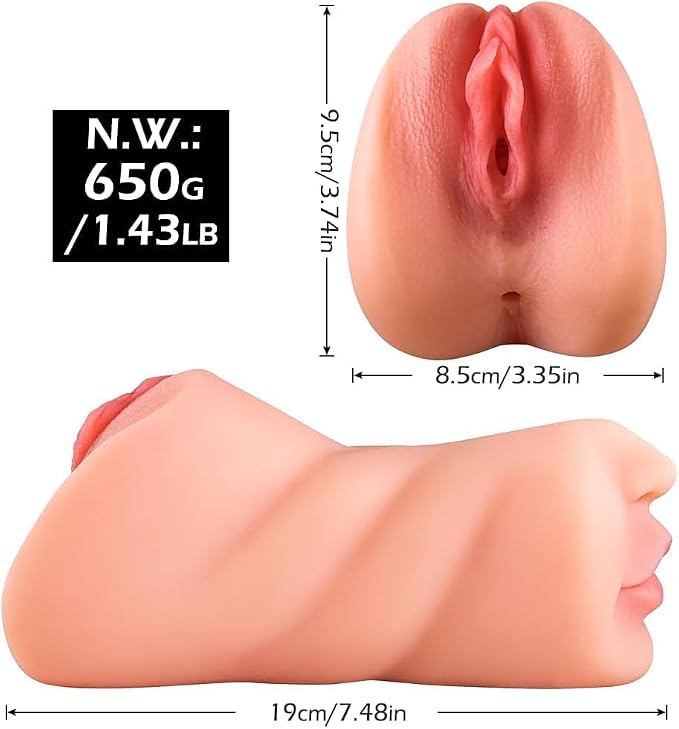 Portable Soft Textured 3D Tight Sleeve Male Masterburbatar, 3in1 Realistic Pocket Puzzy Silicone Underwear Mastusbafor Hands for Men AG48