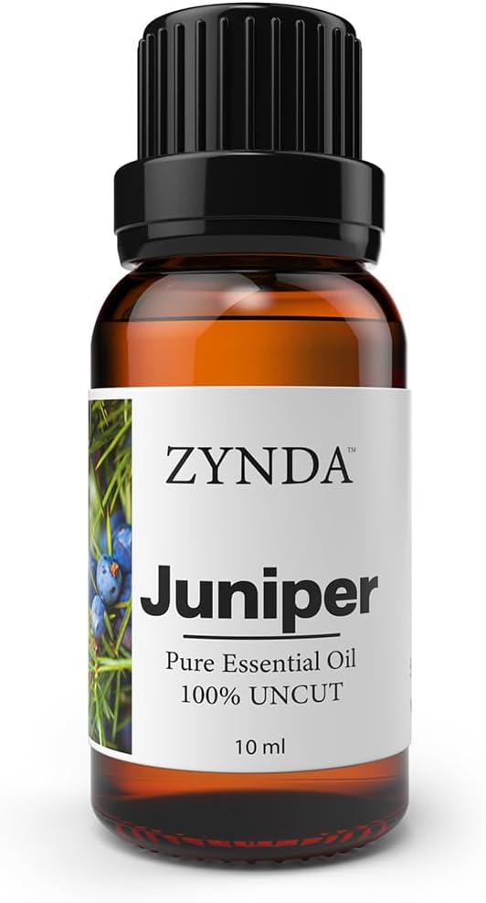 ZYNDA Premium Grade Juniper Essential Oil - Ideal Aroma Massage Oil to Nourish & Rejuvenate Your Skin - 100% Uncut, Natural & Therapeutic Juniper Berry Oil for Skincare & Emotional Balance - 10 ml