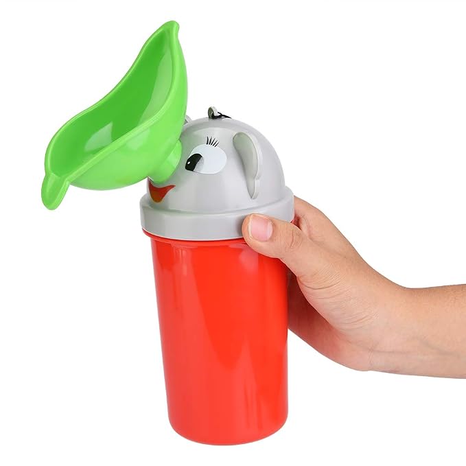 Portable Potty Urinal, Leakproof Reusable Emergency Pee Cup with Strap and Silicone Seal for Travel Camping Baby Kids Princess Style ABS Yellow 18.5 x 8.5 x 8.5cm 1 Pack