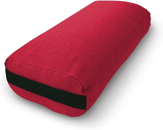 Bean Products Yoga Bolster - Made In The USA With Eco Friendly Materials - Round or Rectangular Support Cushions That Elevate Your Practice - Organic Hemp Cover