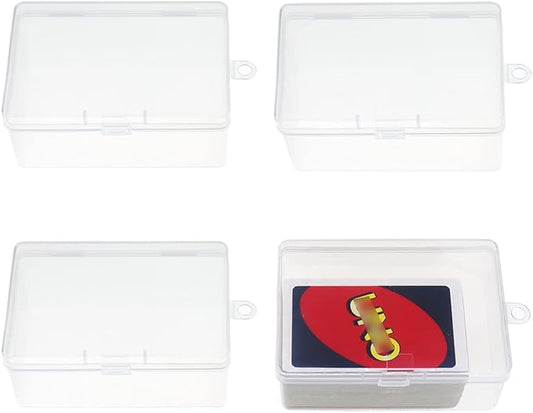 4PCS UNO Card Box Playing Card Case Storage, Plastic UNO Card Case High Capacity Playing Card Storage Box Hold Up to 112PCS UNO Cards (NO Cards)