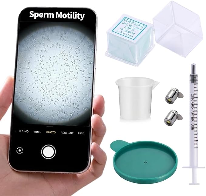 Sperm Magnifying Glass, Suitable for Semen Observation,Home Sperm Testing, Male Fertility Observation, Quick Result,Can be Used 100 Times