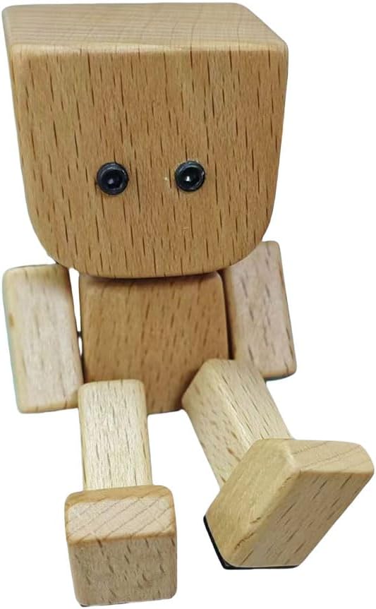 Charming Little Wooden Figure That Sways with 12PCS Expressions, Handmade Shaking Feet Wooden Car Dashboard Decorations or Dashboard, Office, Gifts-1pcs