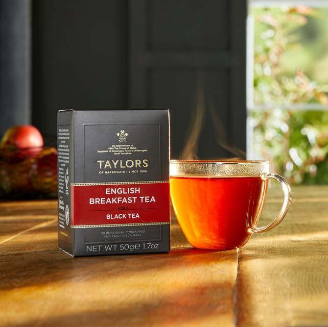 Taylors of Harrogate Black & Herbal Tea Variety Pack, Individually Wrapped Bags, Earl Grey, English Breakfast, Chamomile 20 Count (Pack of 3), Caffeinated & Caffeine-Free, 60 Teabags