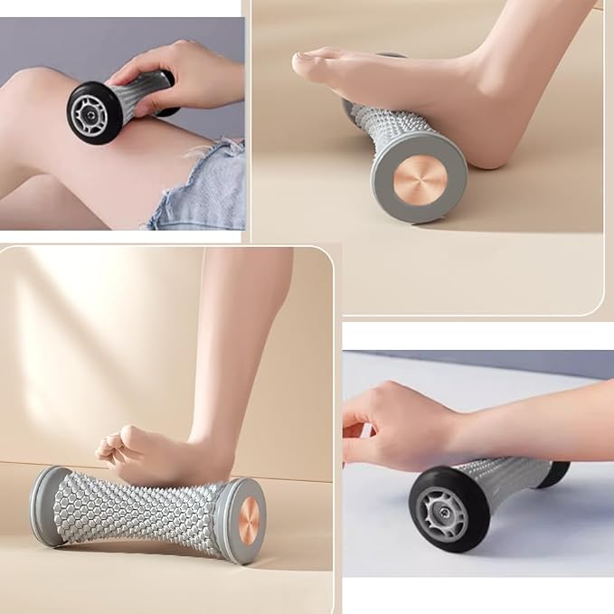 Foot Massage Roller Manual Trainer for Relieve Plantar Fasciitis Heel & Foot Arch Pain and Deep Tissue Massage Multi-Functional Feet Massages Trigger Point Therapy Reflexology Tool Gray